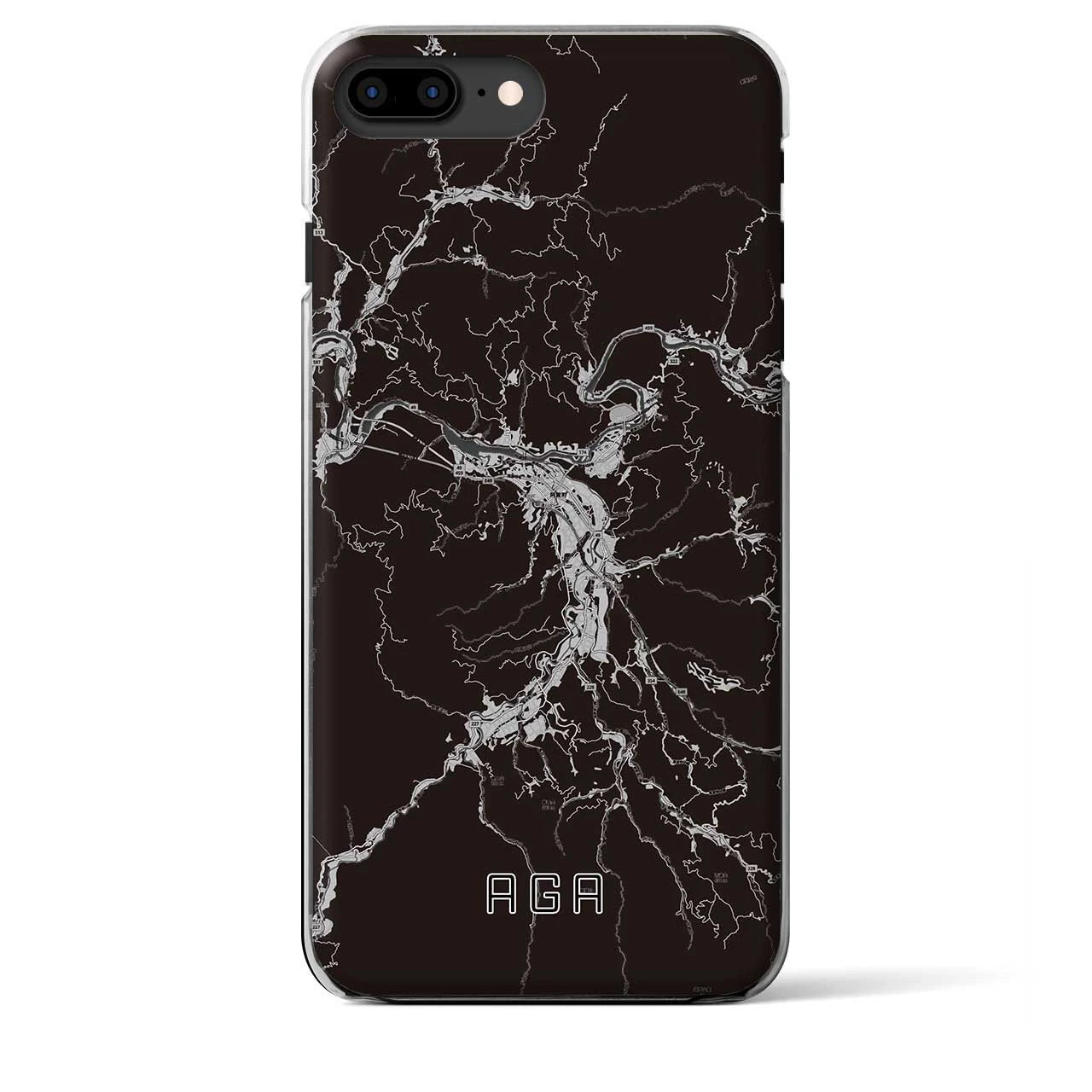 【阿賀(新潟県)】地図柄iPhoneケース(クリアタイプ)