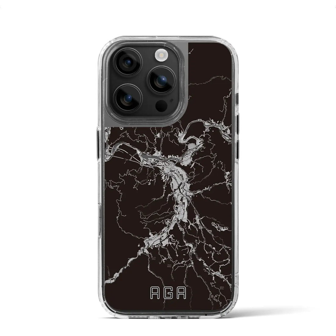 【阿賀(新潟県)】地図柄iPhoneケース(MagSafeタイプ)