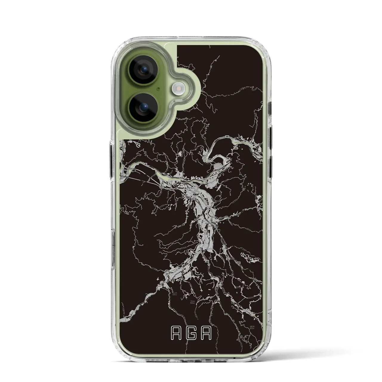 【阿賀(新潟県)】地図柄iPhoneケース(MagSafeタイプ)