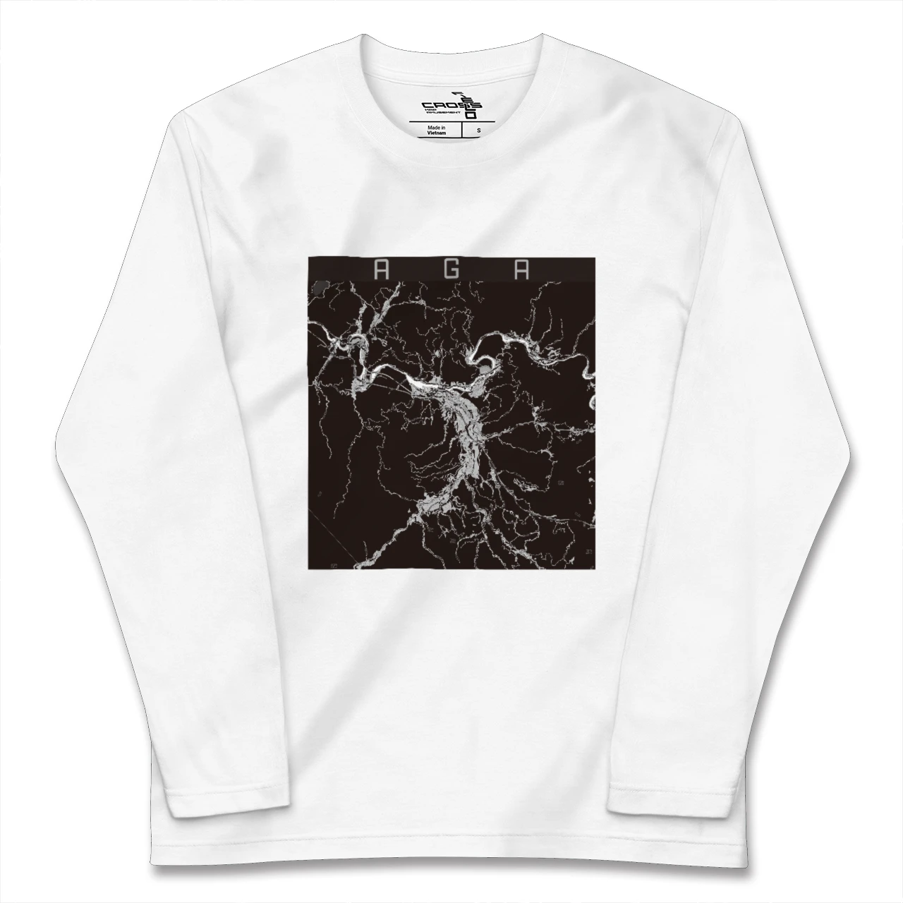 【阿賀(新潟県)】地図柄ロングスリーブTシャツ