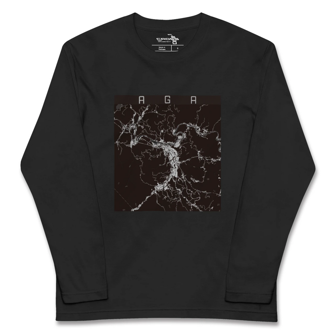 【阿賀(新潟県)】地図柄ロングスリーブTシャツ