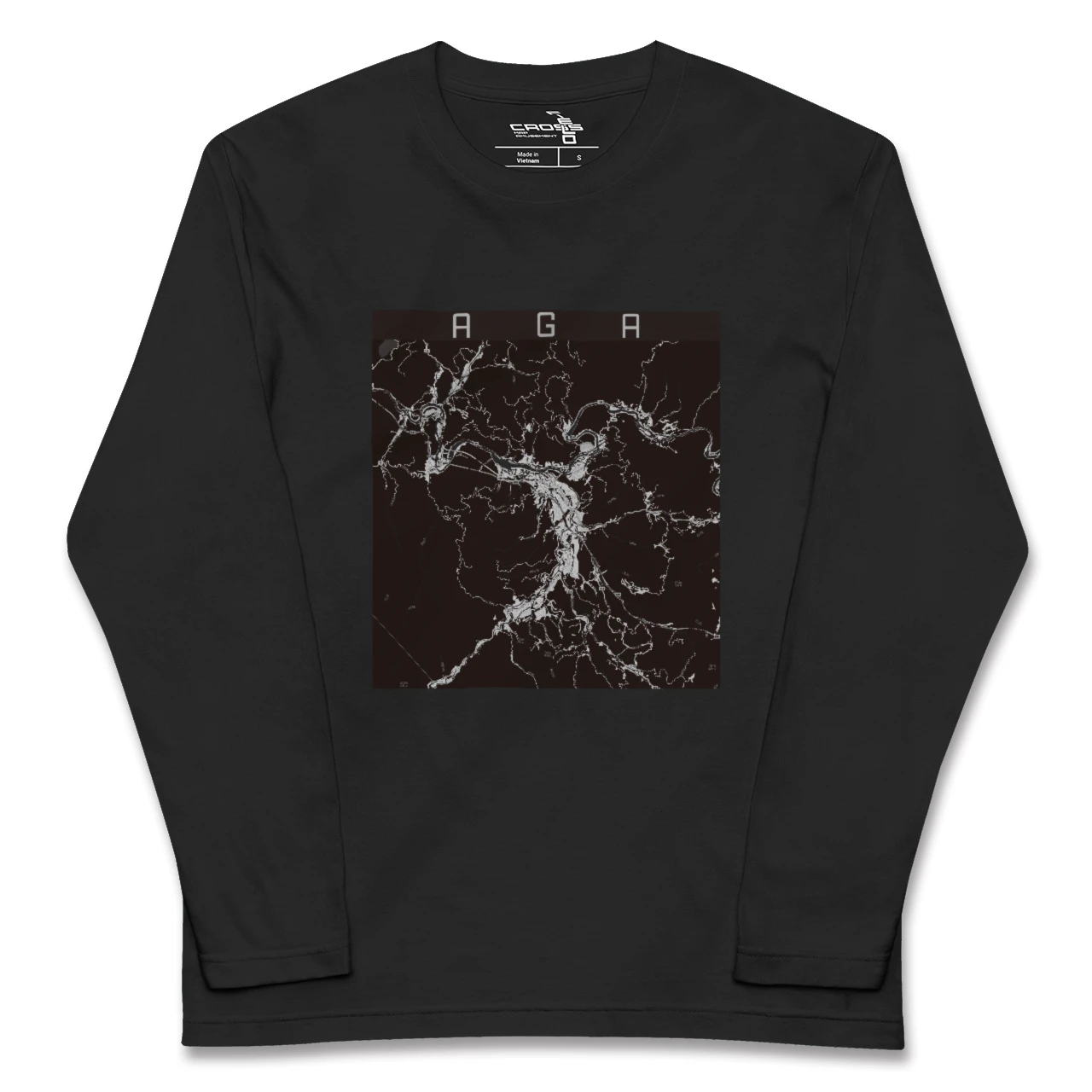 【阿賀(新潟県)】地図柄ロングスリーブTシャツ