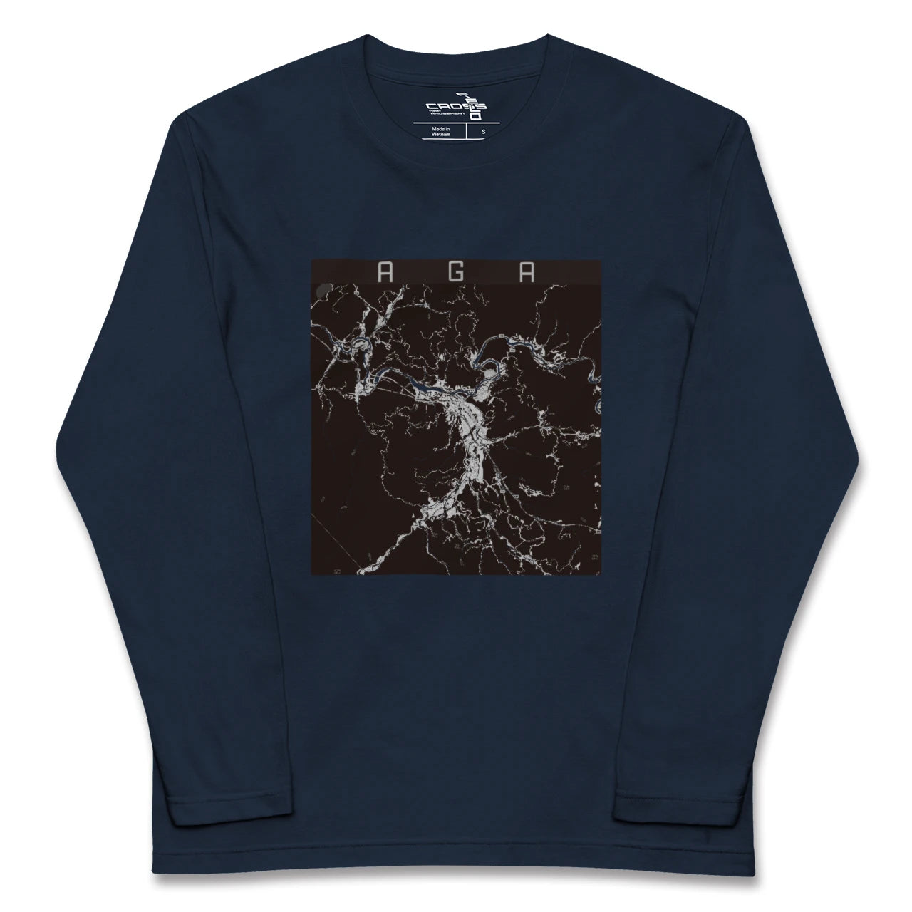 【阿賀(新潟県)】地図柄ロングスリーブTシャツ