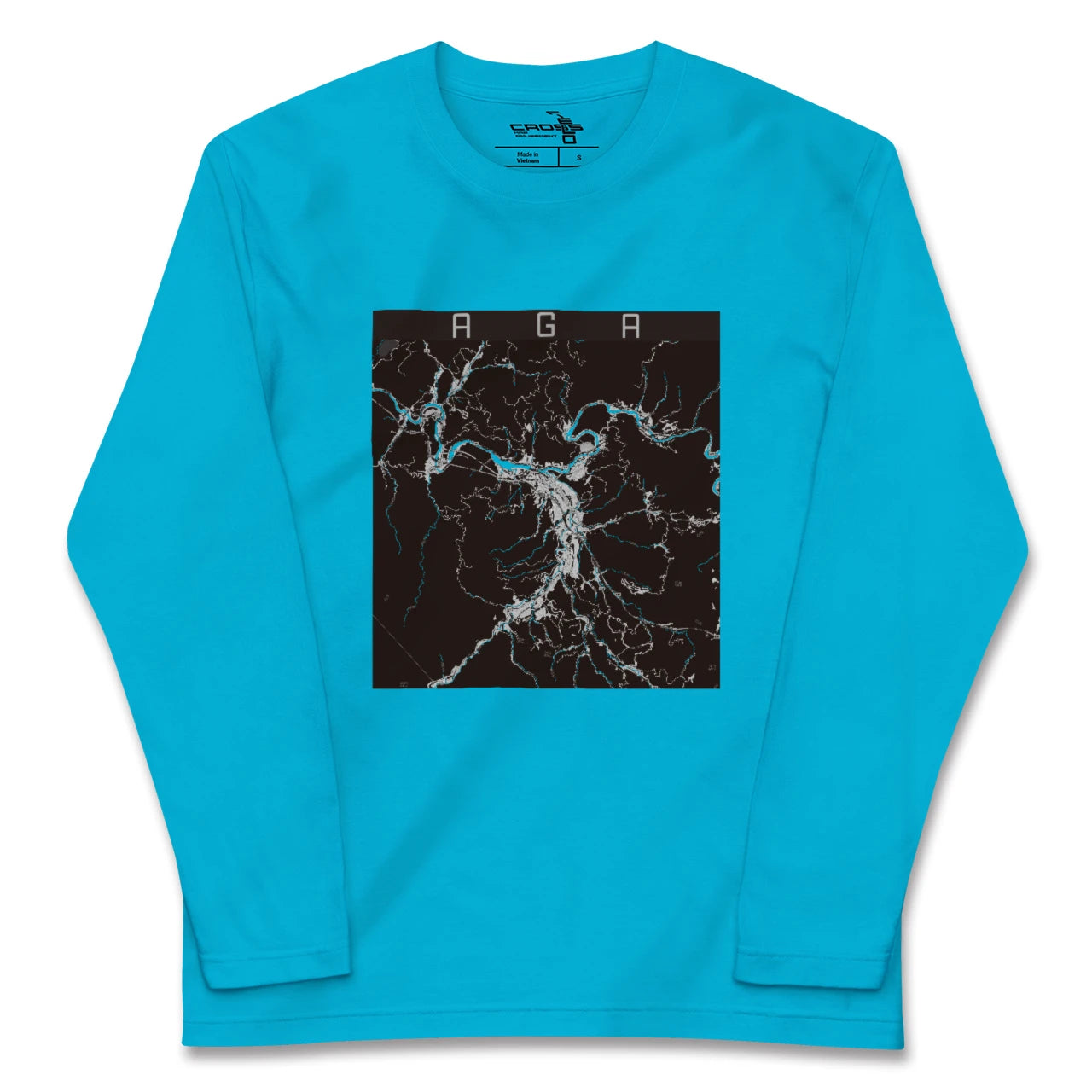【阿賀(新潟県)】地図柄ロングスリーブTシャツ