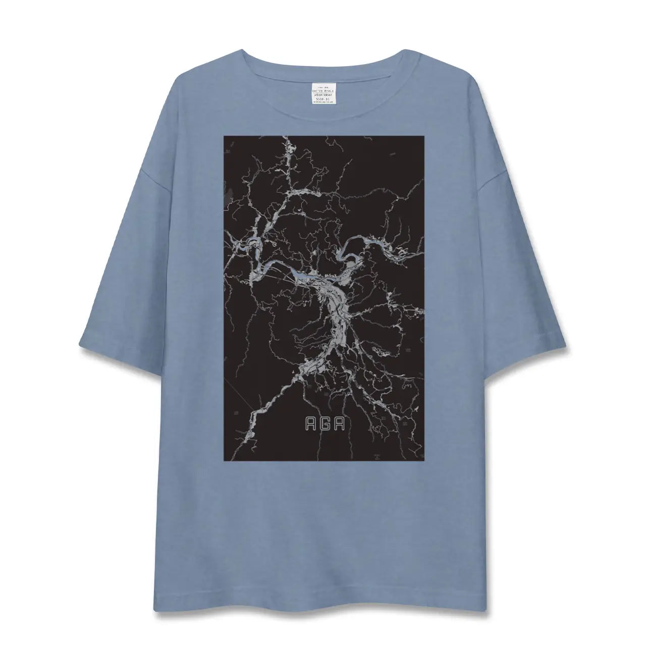【阿賀(新潟県)】地図柄ビッグシルエットTシャツ