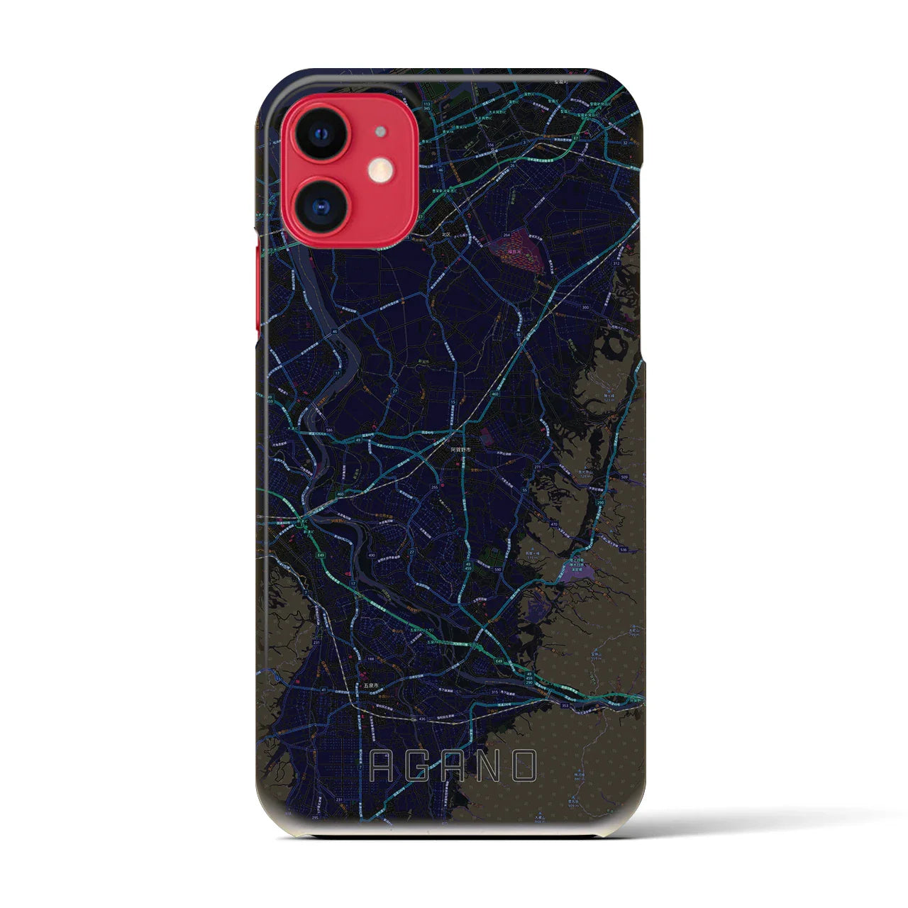 【阿賀野(新潟県)】地図柄iPhoneケース(バックカバータイプ)
