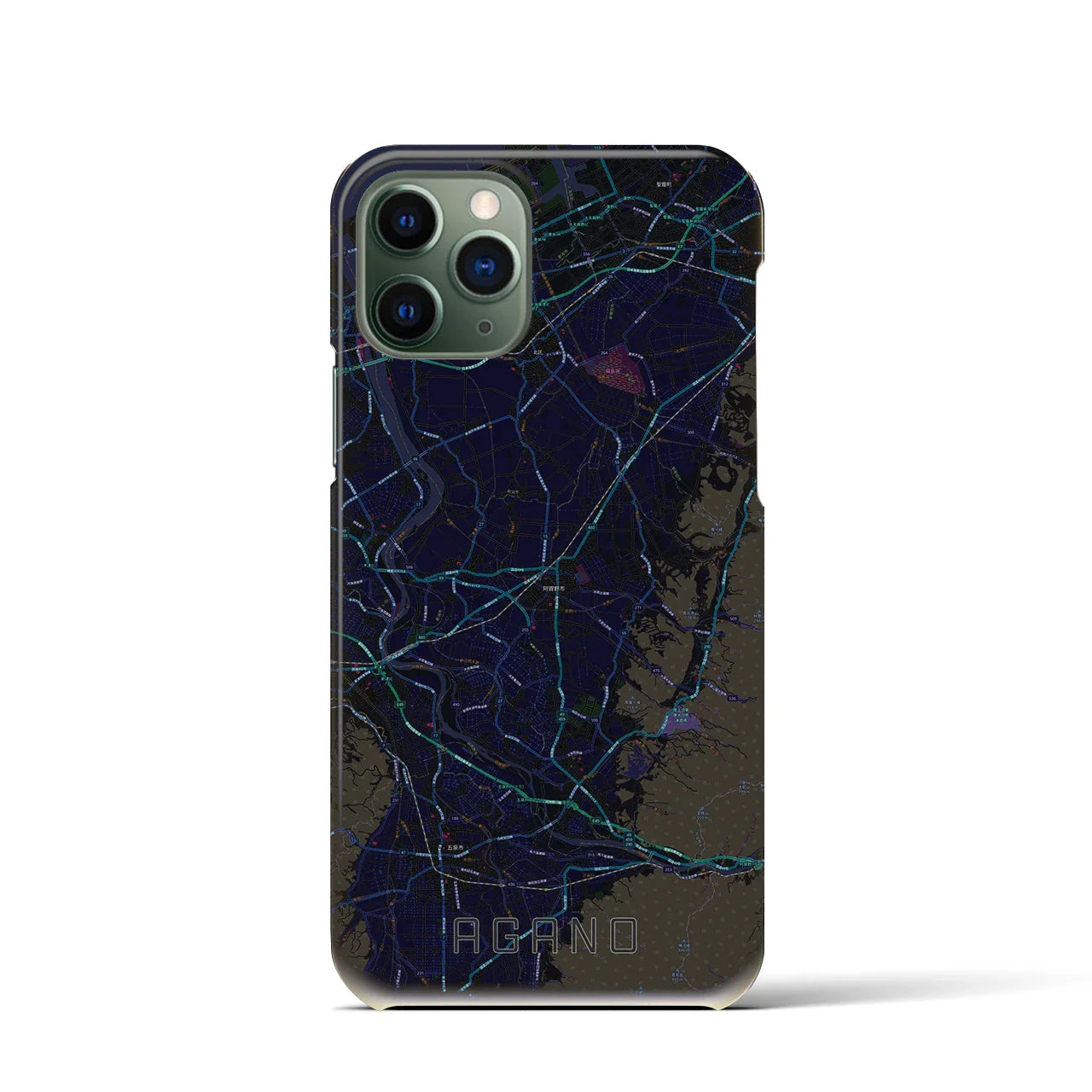 【阿賀野(新潟県)】地図柄iPhoneケース(バックカバータイプ)
