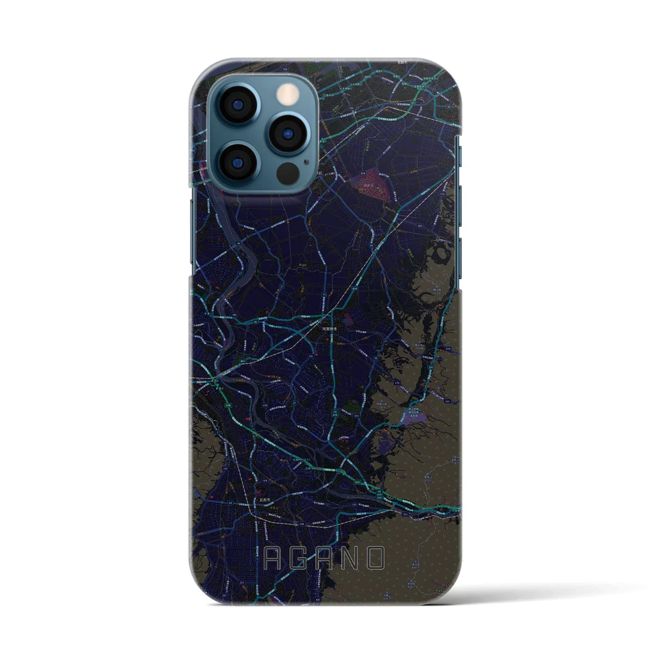 【阿賀野(新潟県)】地図柄iPhoneケース(バックカバータイプ)
