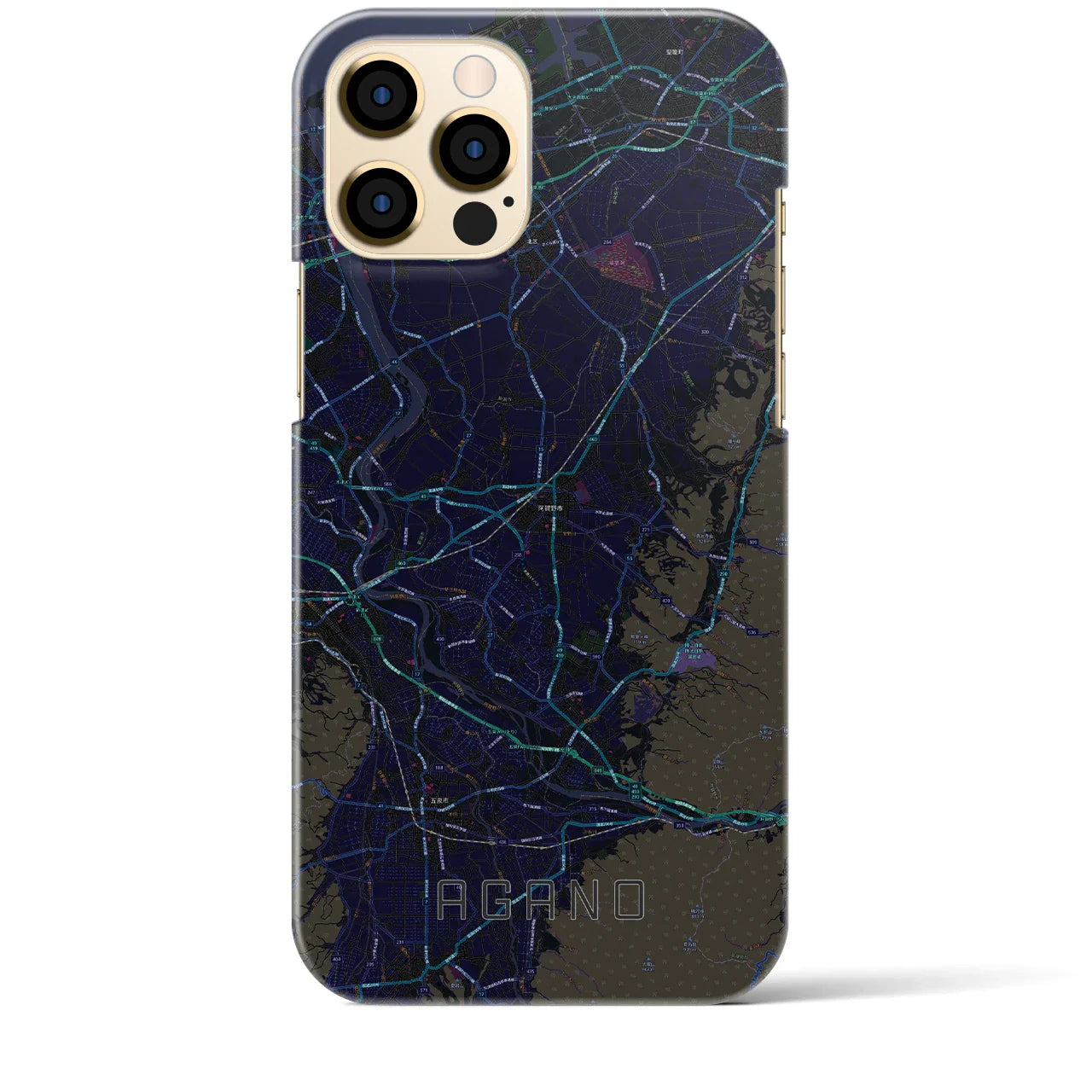 【阿賀野(新潟県)】地図柄iPhoneケース(バックカバータイプ)