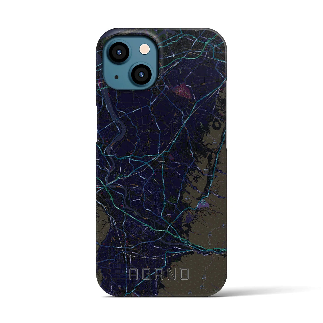 【阿賀野(新潟県)】地図柄iPhoneケース(バックカバータイプ)