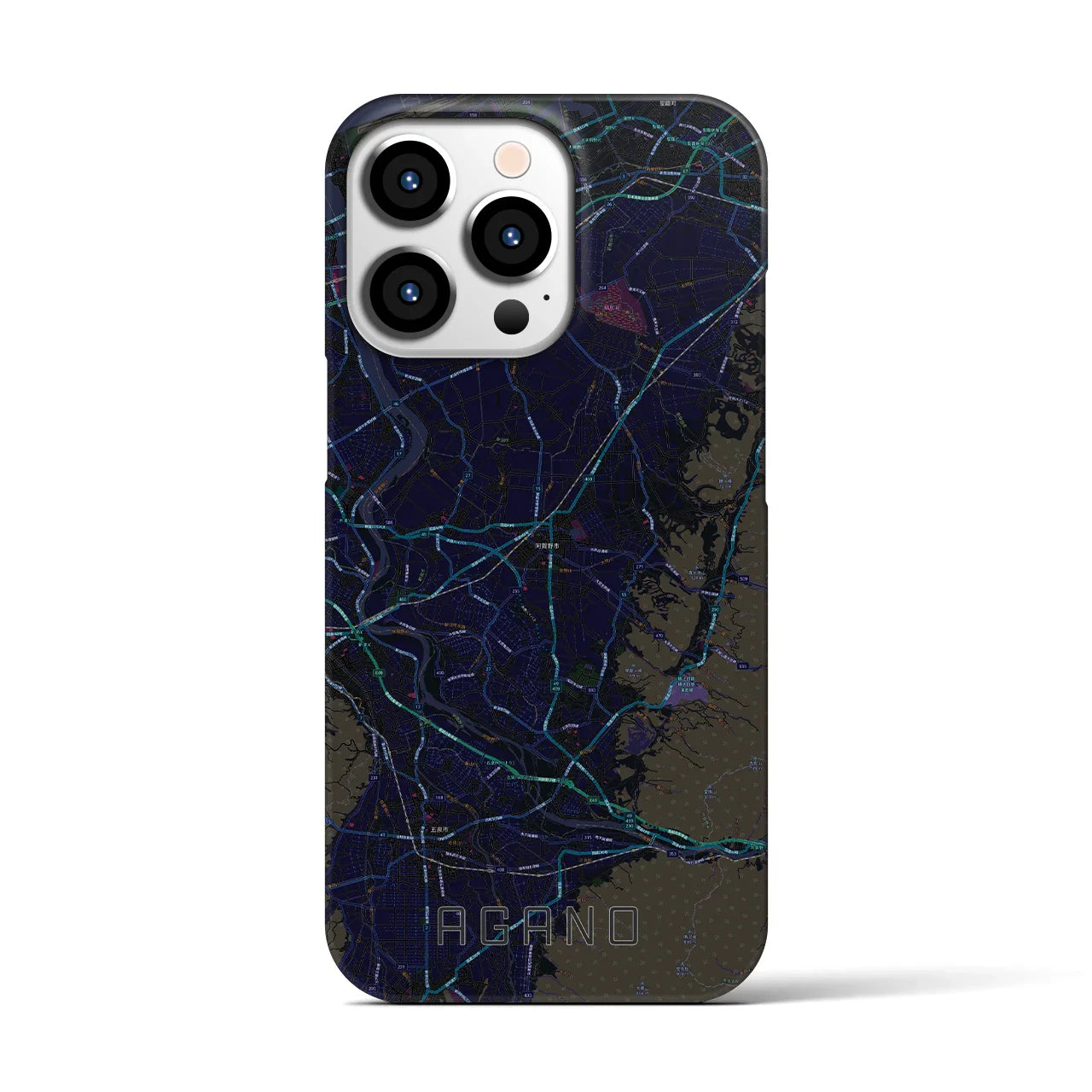 【阿賀野(新潟県)】地図柄iPhoneケース(バックカバータイプ)