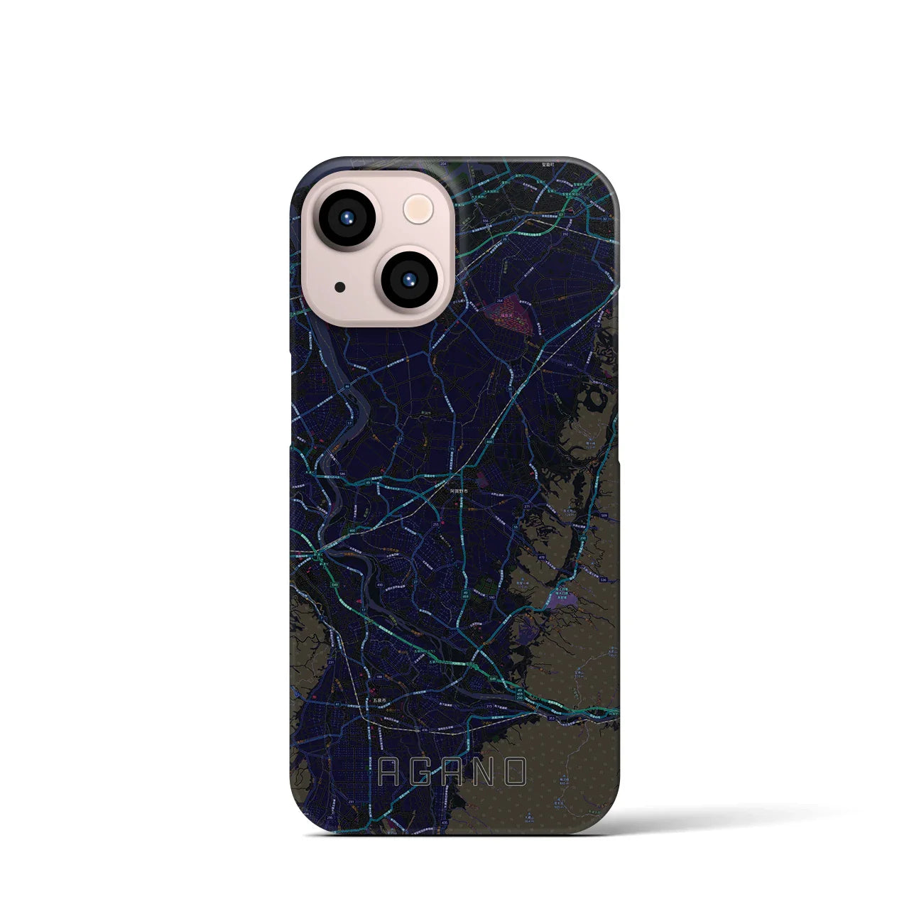 【阿賀野(新潟県)】地図柄iPhoneケース(バックカバータイプ)