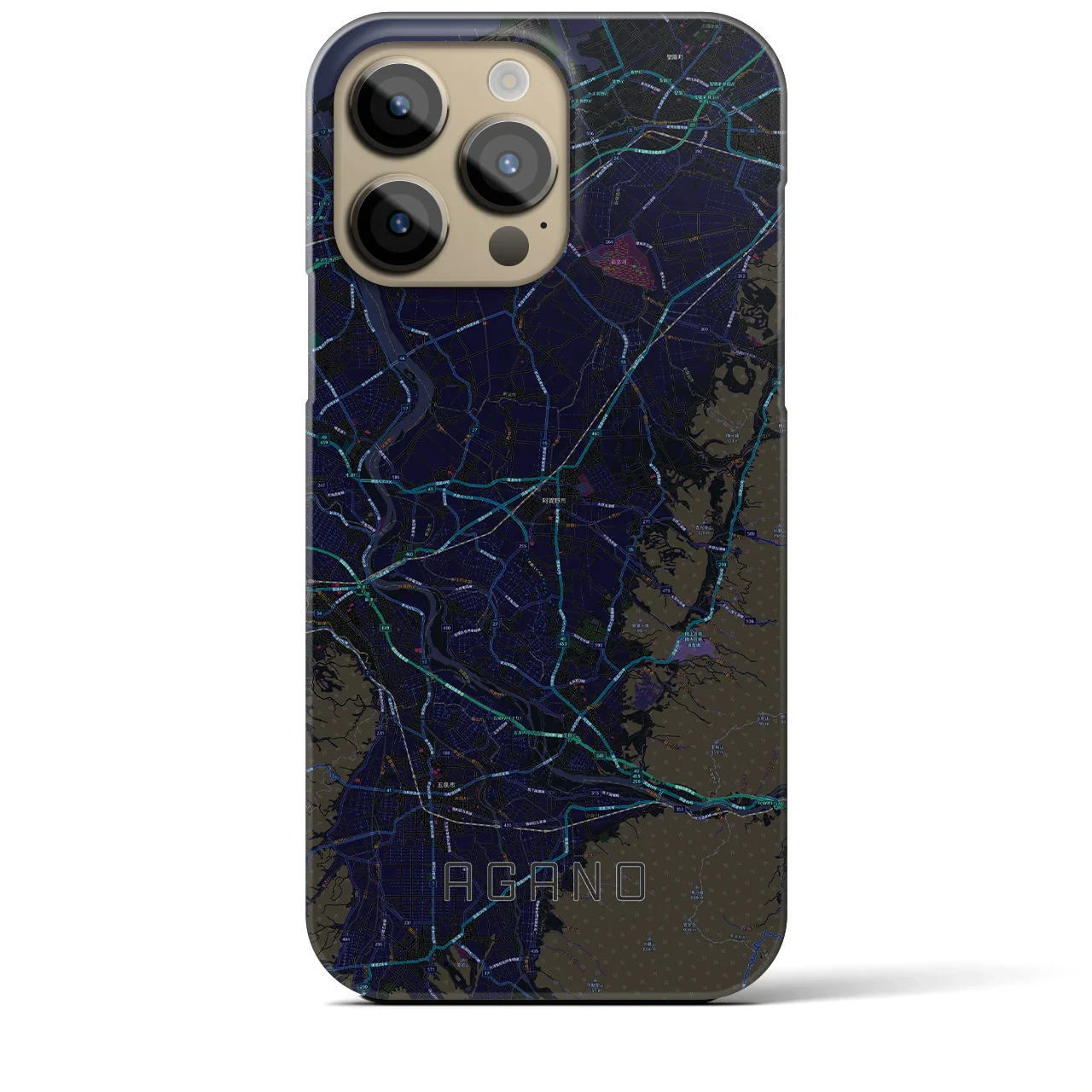 【阿賀野(新潟県)】地図柄iPhoneケース(バックカバータイプ)