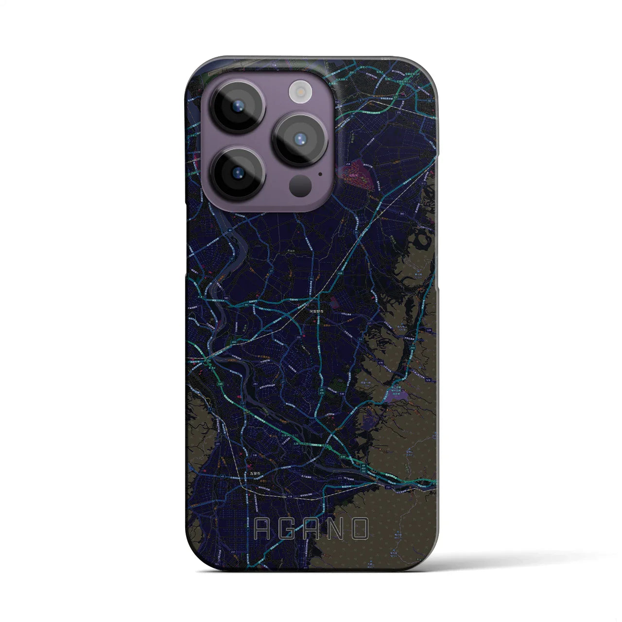 【阿賀野(新潟県)】地図柄iPhoneケース(バックカバータイプ)