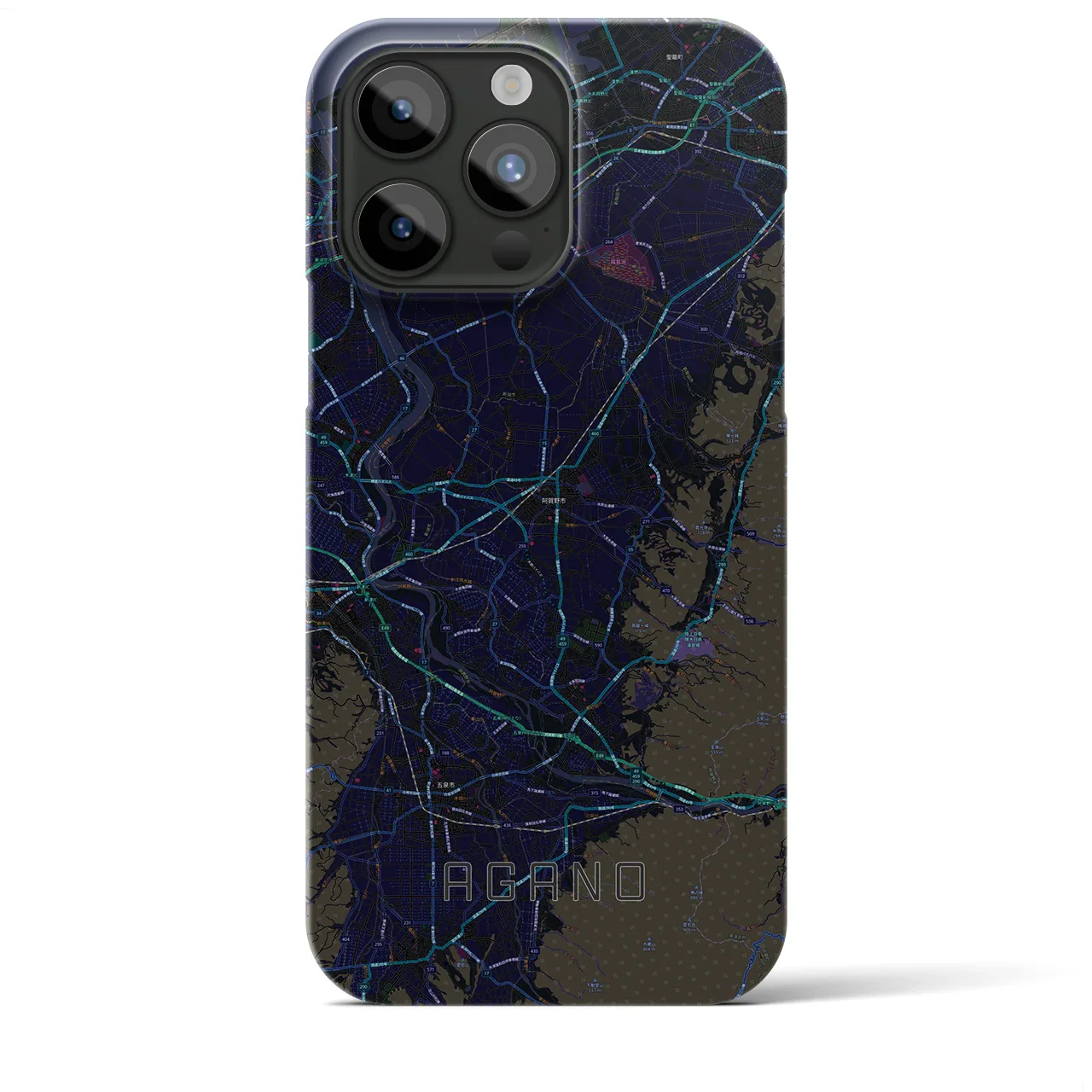 【阿賀野(新潟県)】地図柄iPhoneケース(バックカバータイプ)