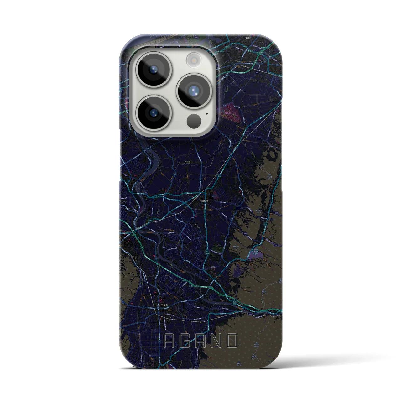 【阿賀野(新潟県)】地図柄iPhoneケース(バックカバータイプ)