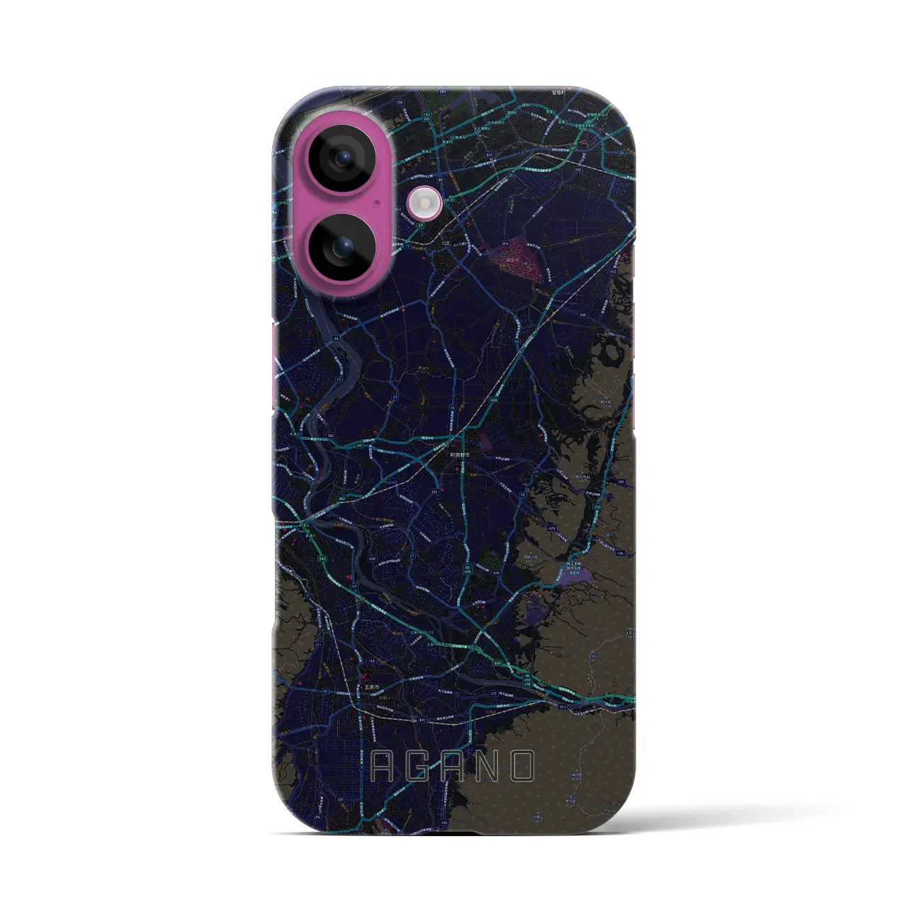 【阿賀野(新潟県)】地図柄iPhoneケース(バックカバータイプ)