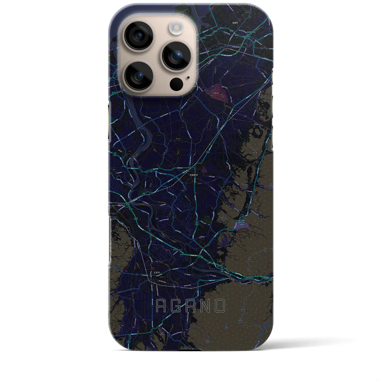 【阿賀野(新潟県)】地図柄iPhoneケース(バックカバータイプ)