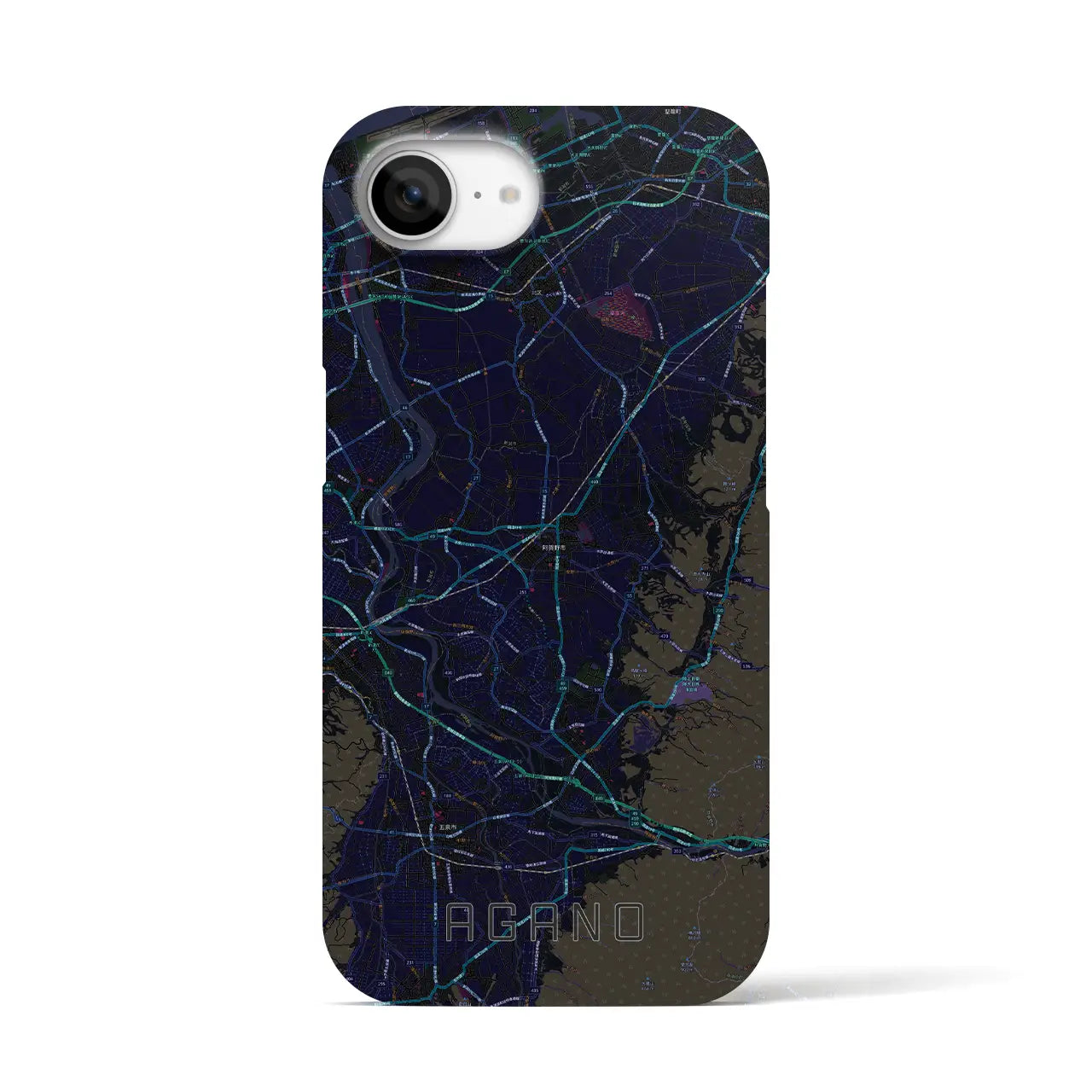 【阿賀野(新潟県)】地図柄iPhoneケース(バックカバータイプ)