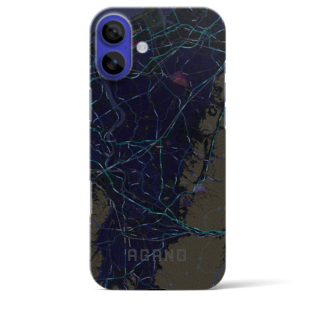 【阿賀野(新潟県)】地図柄iPhoneケース(バックカバータイプ)