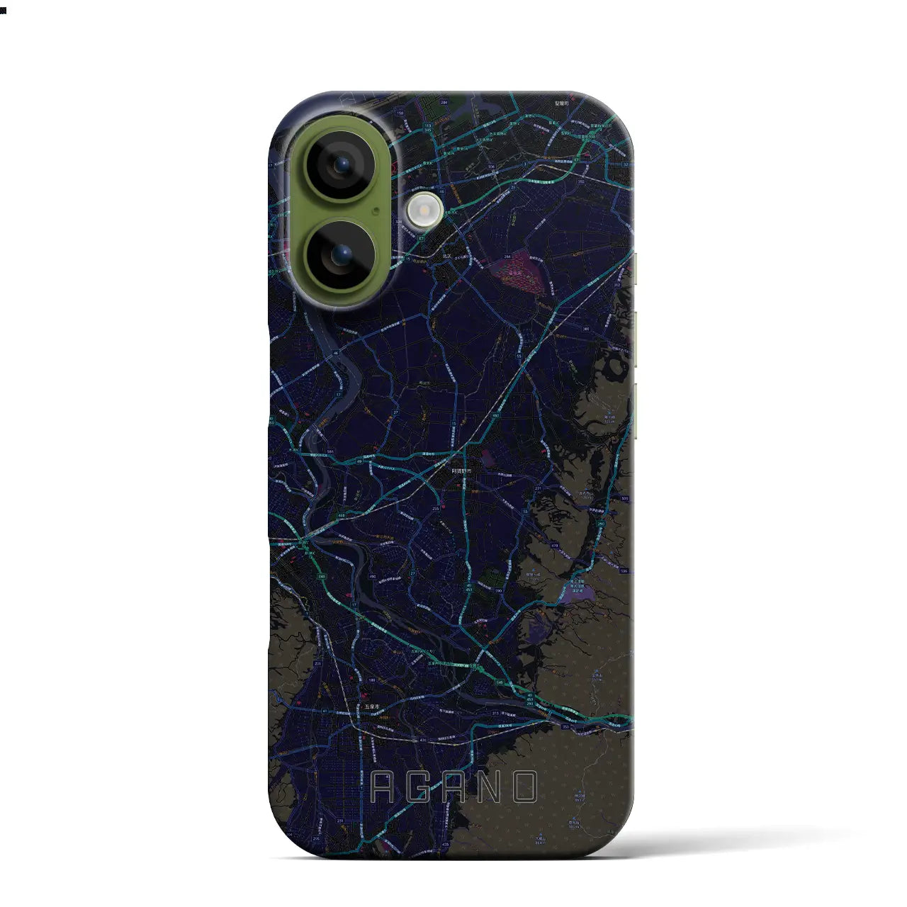 【阿賀野(新潟県)】地図柄iPhoneケース(バックカバータイプ)