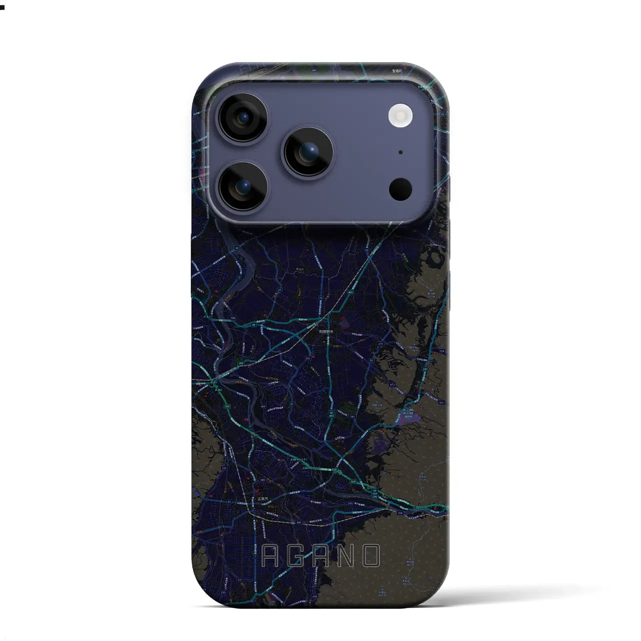 【阿賀野(新潟県)】地図柄iPhoneケース(バックカバータイプ)