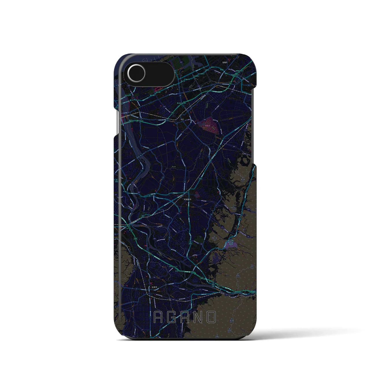 【阿賀野(新潟県)】地図柄iPhoneケース(バックカバータイプ)