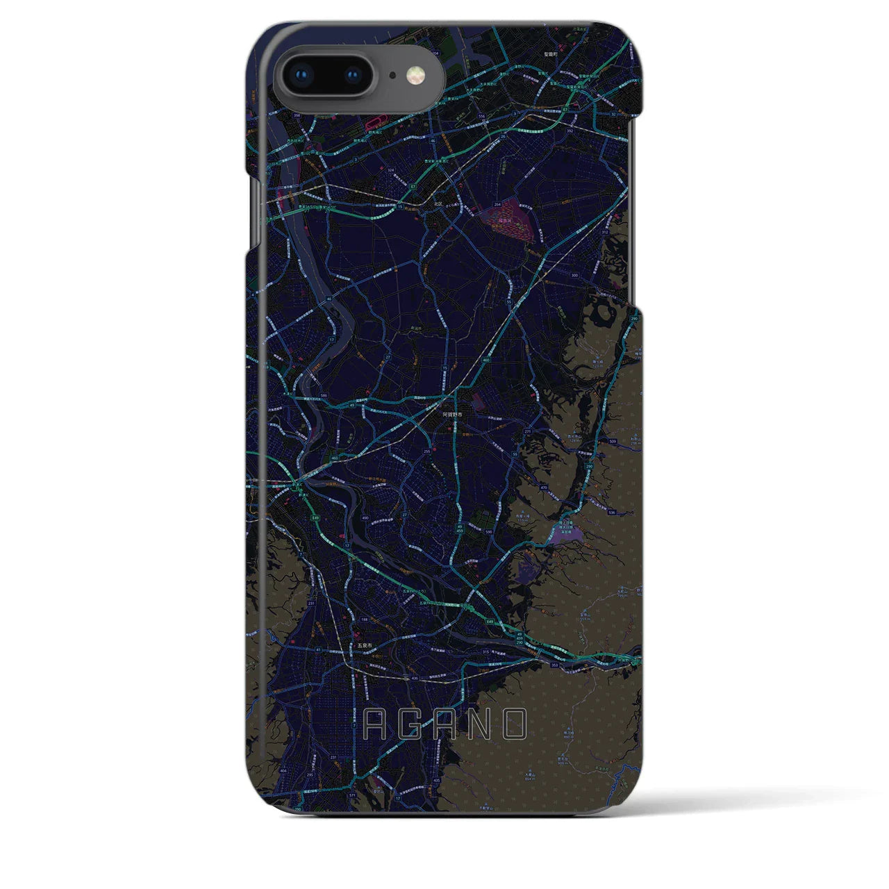 【阿賀野(新潟県)】地図柄iPhoneケース(バックカバータイプ)