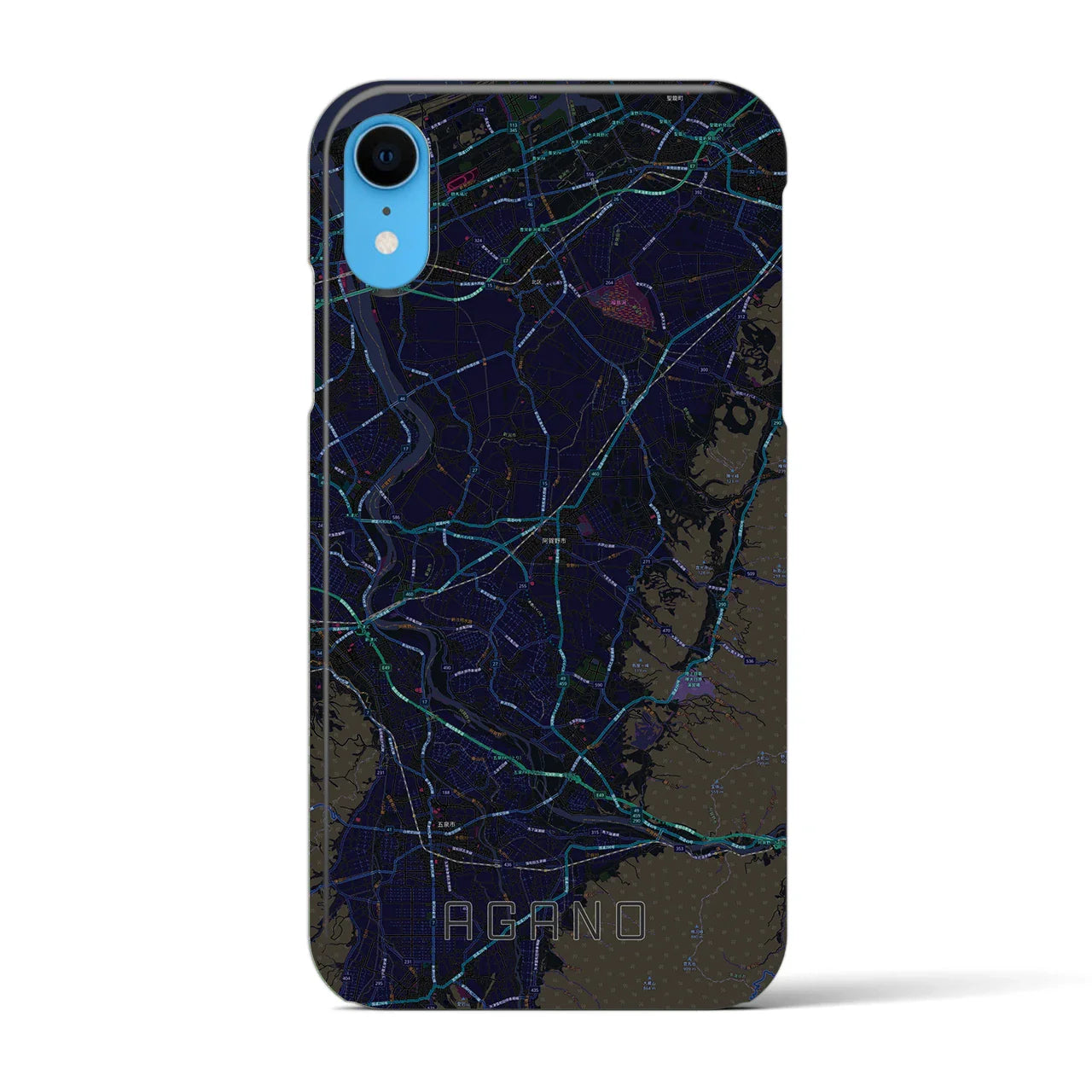 【阿賀野(新潟県)】地図柄iPhoneケース(バックカバータイプ)
