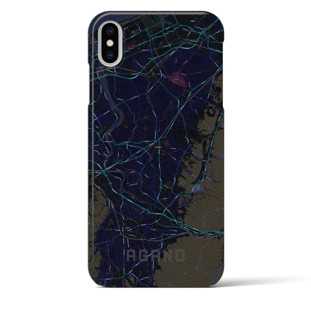 【阿賀野(新潟県)】地図柄iPhoneケース(バックカバータイプ)