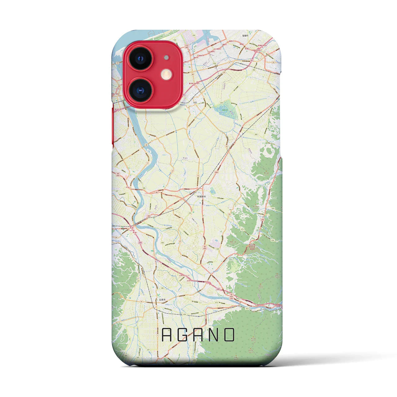 【阿賀野(新潟県)】地図柄iPhoneケース(バックカバータイプ)