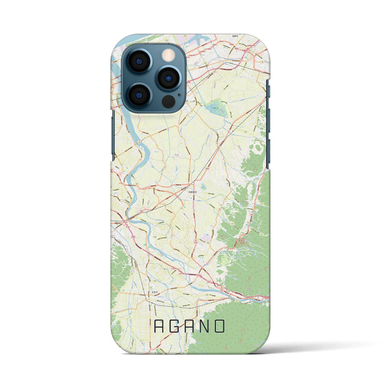 【阿賀野(新潟県)】地図柄iPhoneケース(バックカバータイプ)