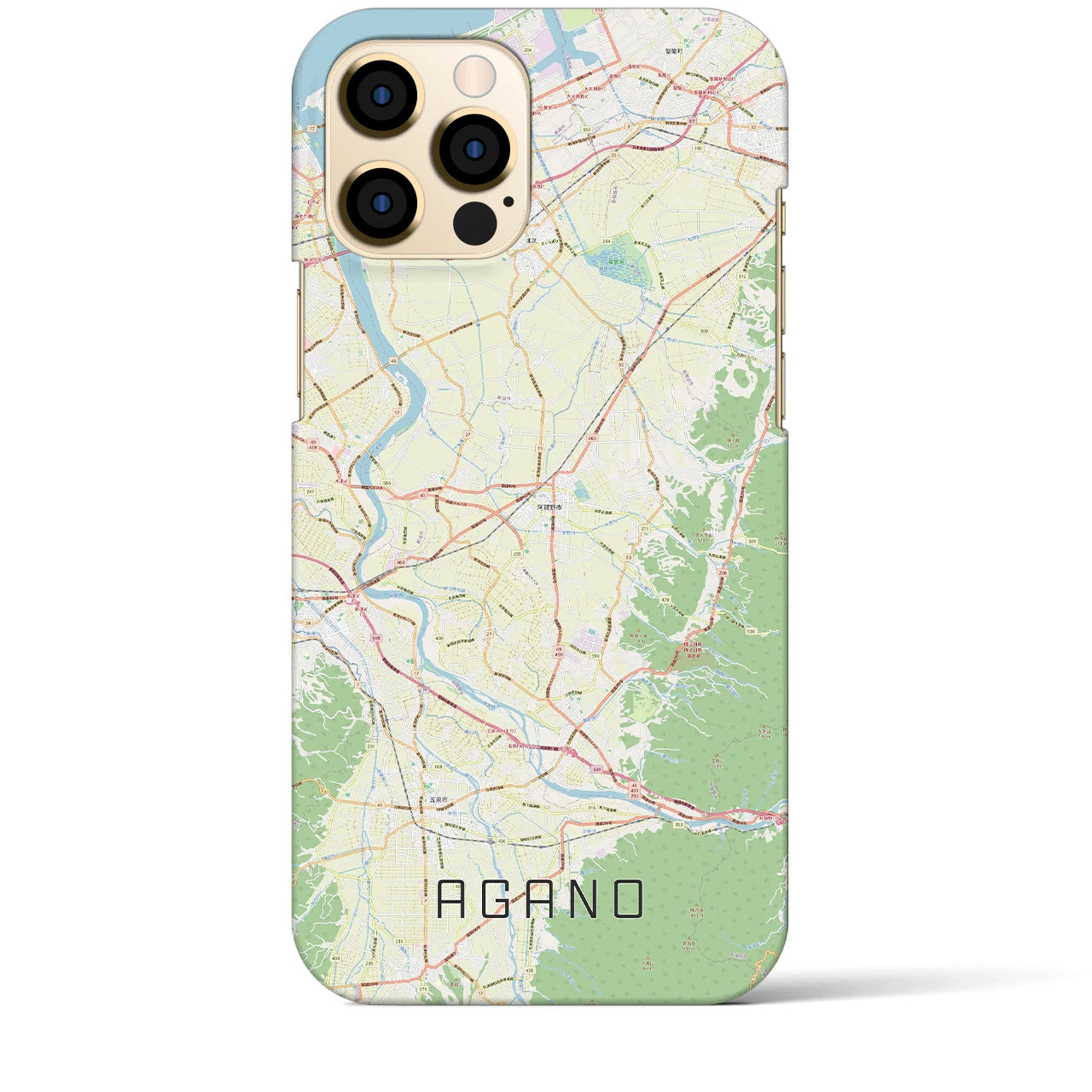 【阿賀野(新潟県)】地図柄iPhoneケース(バックカバータイプ)