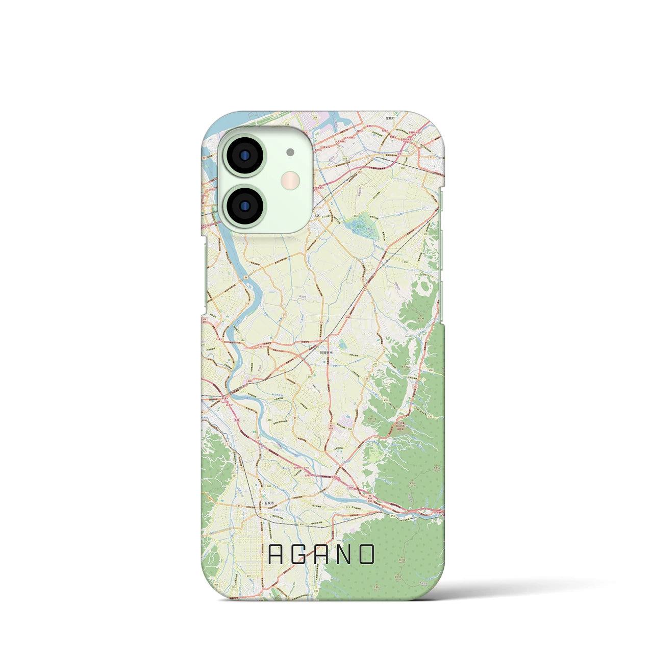 【阿賀野(新潟県)】地図柄iPhoneケース(バックカバータイプ)