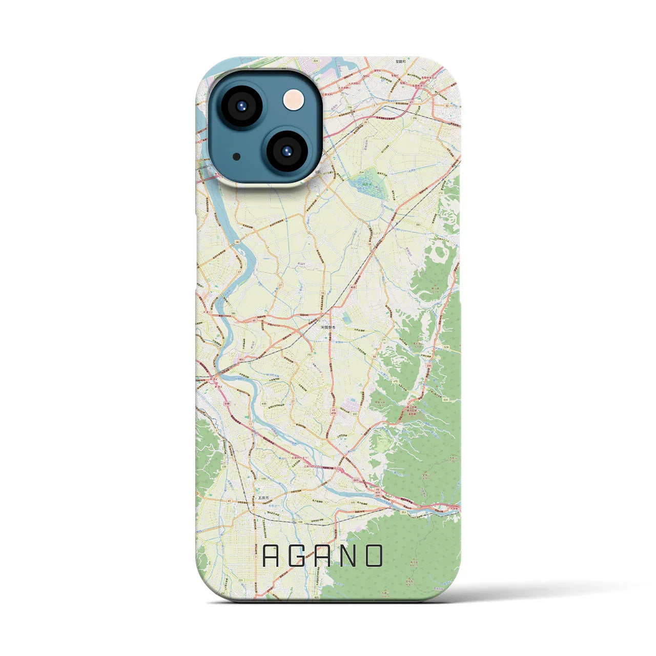 【阿賀野(新潟県)】地図柄iPhoneケース(バックカバータイプ)