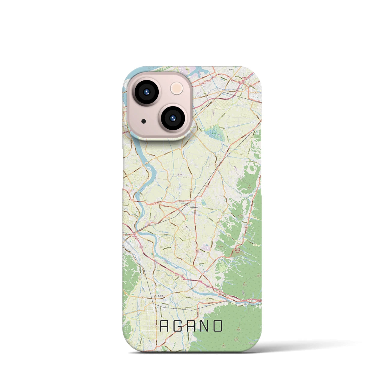 【阿賀野(新潟県)】地図柄iPhoneケース(バックカバータイプ)