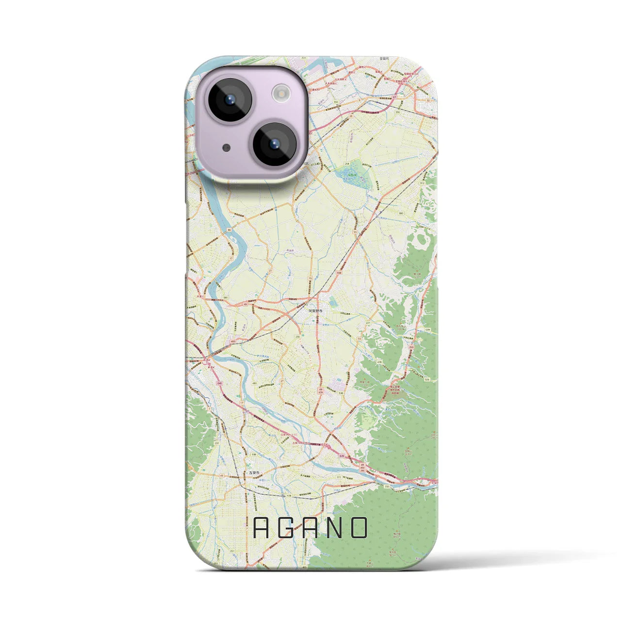 【阿賀野(新潟県)】地図柄iPhoneケース(バックカバータイプ)