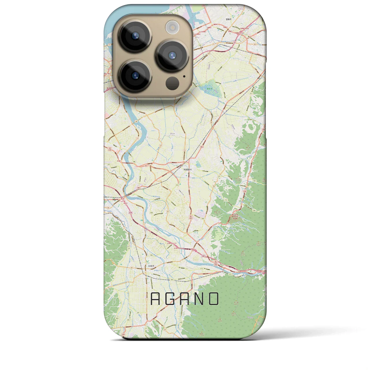 【阿賀野(新潟県)】地図柄iPhoneケース(バックカバータイプ)