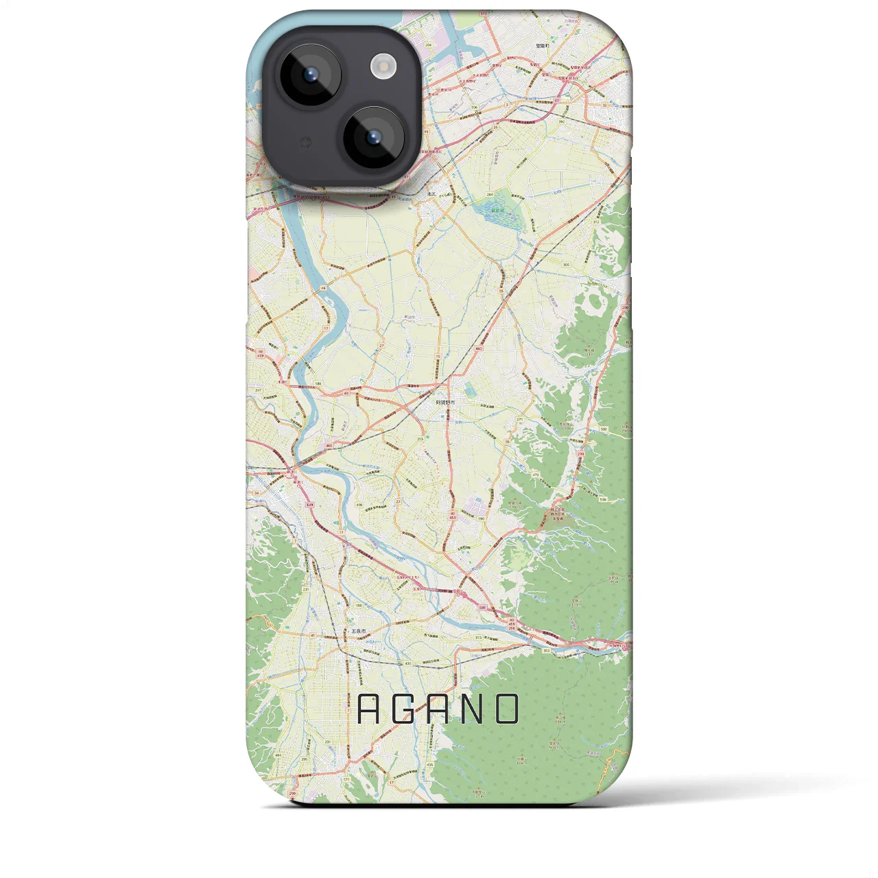【阿賀野(新潟県)】地図柄iPhoneケース(バックカバータイプ)