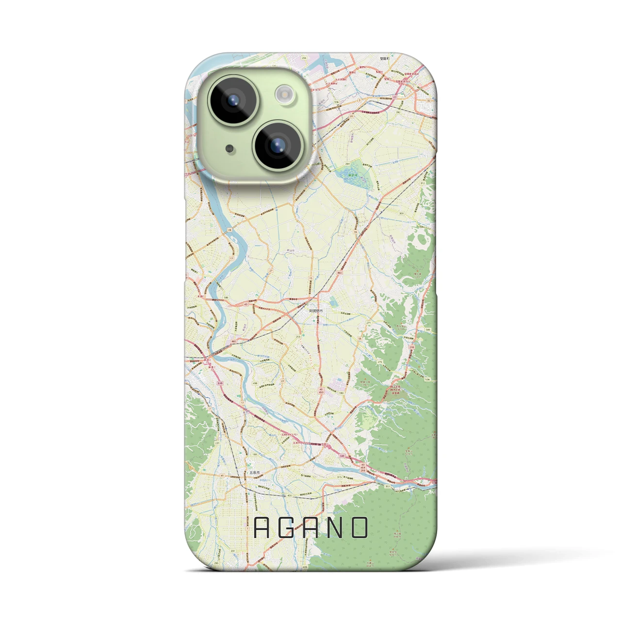 【阿賀野(新潟県)】地図柄iPhoneケース(バックカバータイプ)