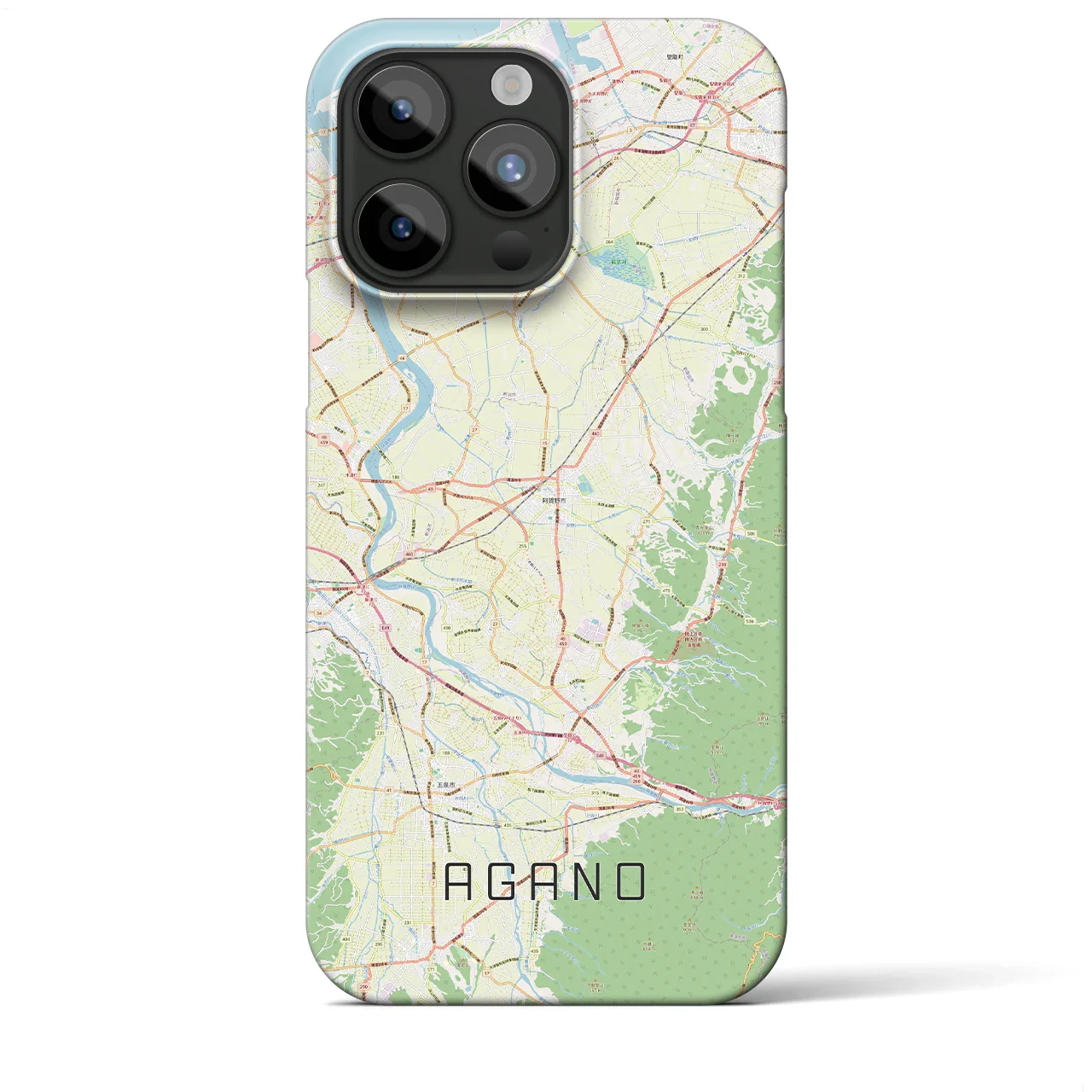 【阿賀野(新潟県)】地図柄iPhoneケース(バックカバータイプ)