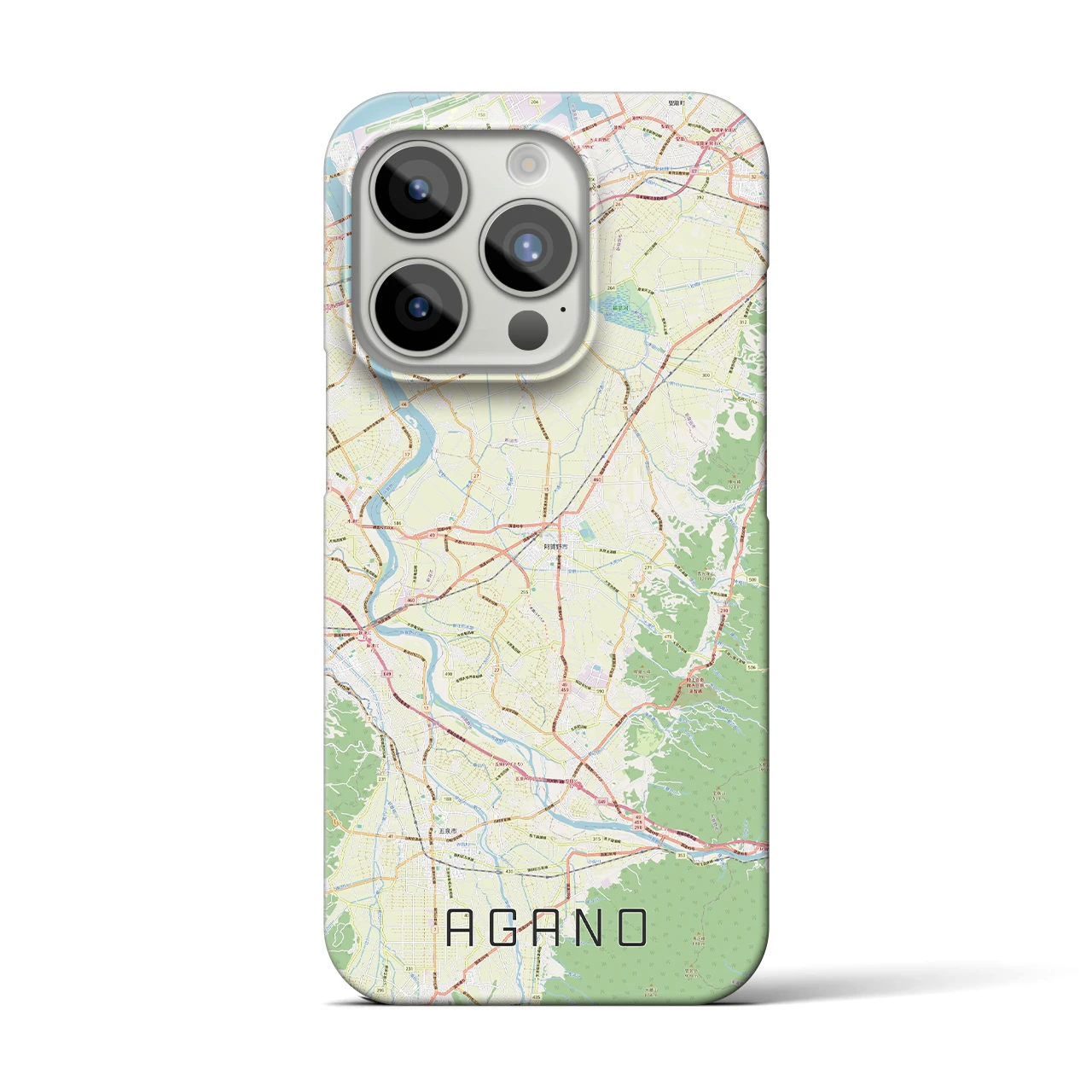 【阿賀野(新潟県)】地図柄iPhoneケース(バックカバータイプ)