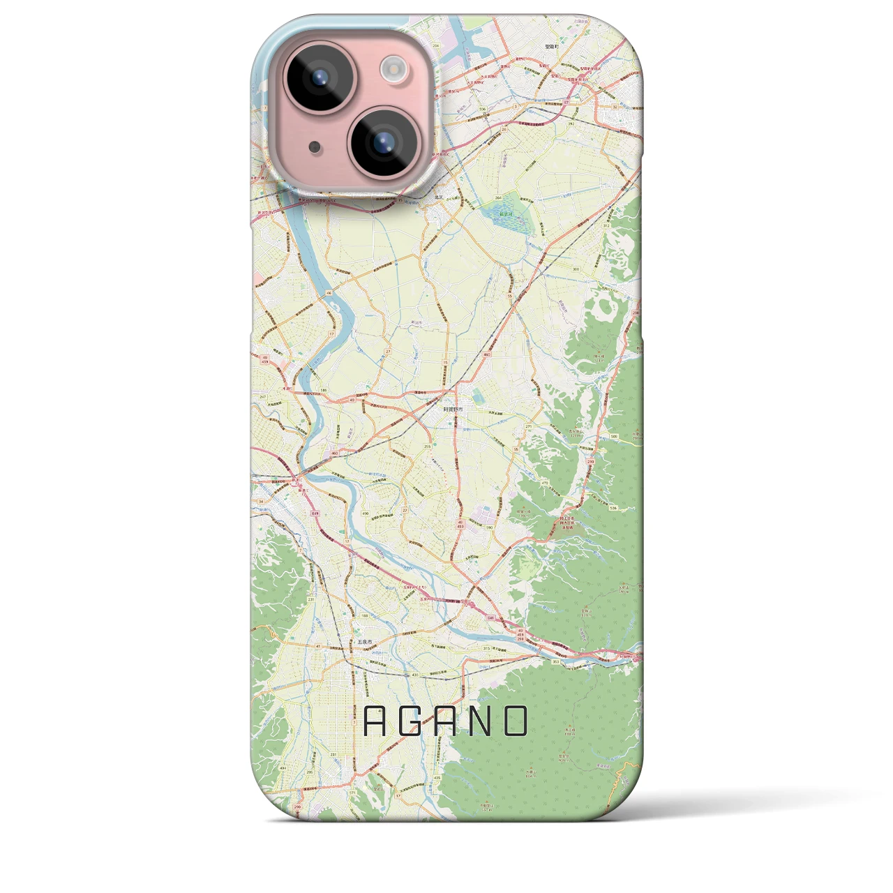 【阿賀野(新潟県)】地図柄iPhoneケース(バックカバータイプ)