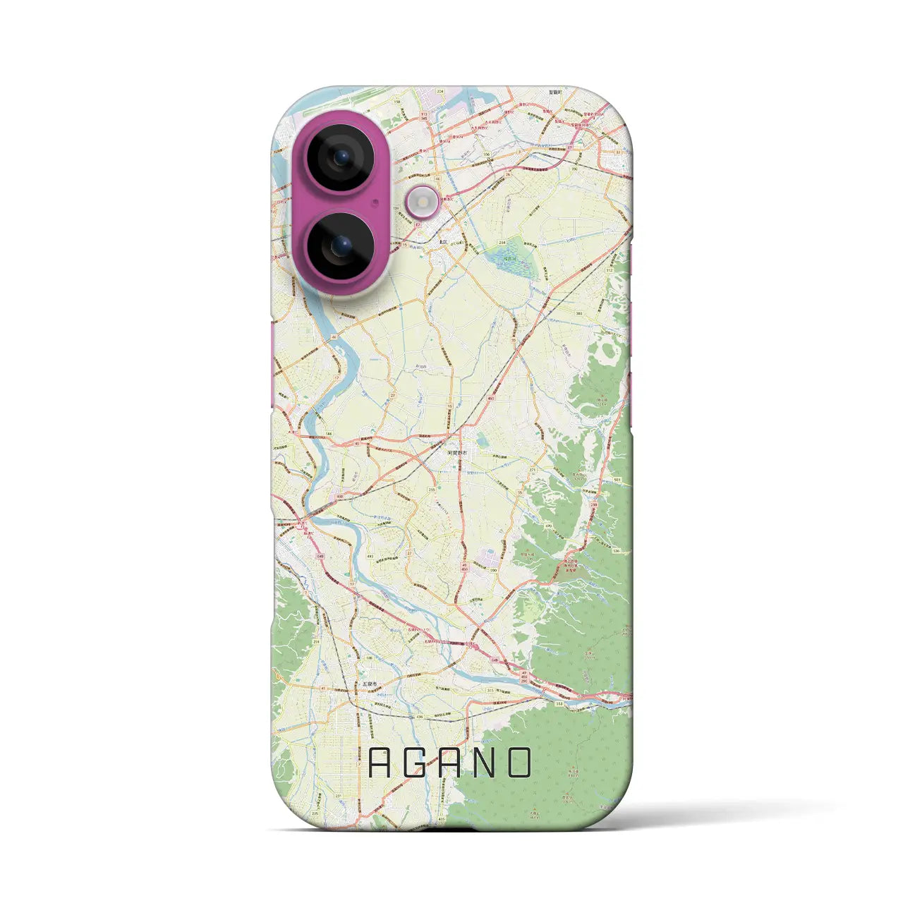 【阿賀野(新潟県)】地図柄iPhoneケース(バックカバータイプ)