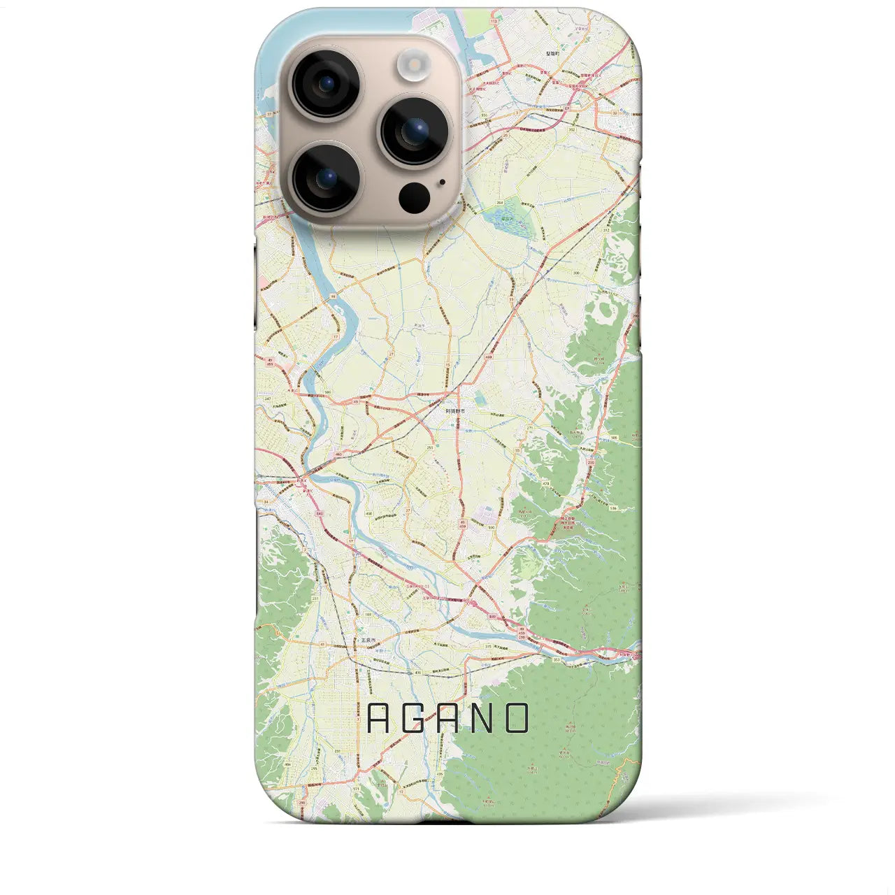 【阿賀野(新潟県)】地図柄iPhoneケース(バックカバータイプ)