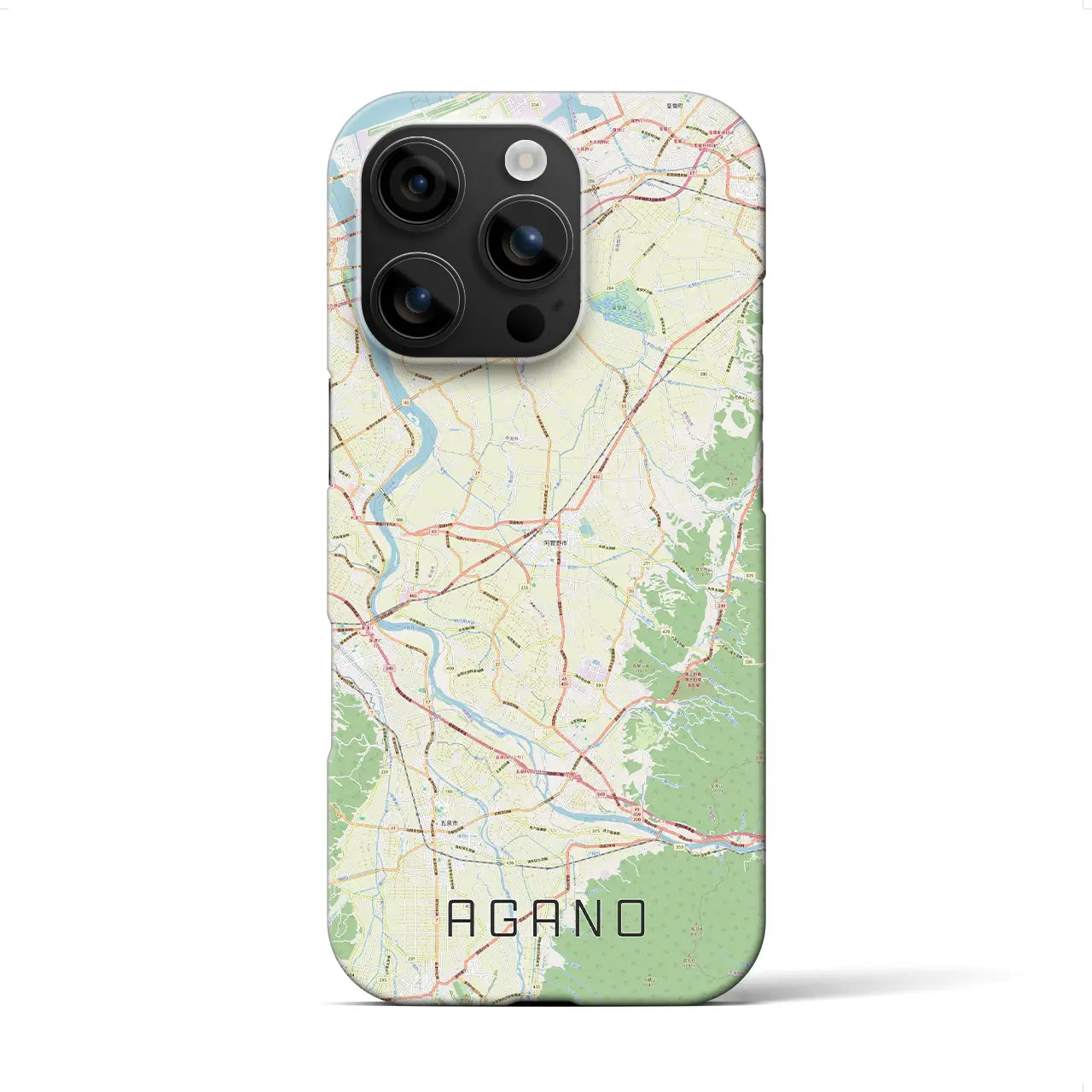 【阿賀野(新潟県)】地図柄iPhoneケース(バックカバータイプ)