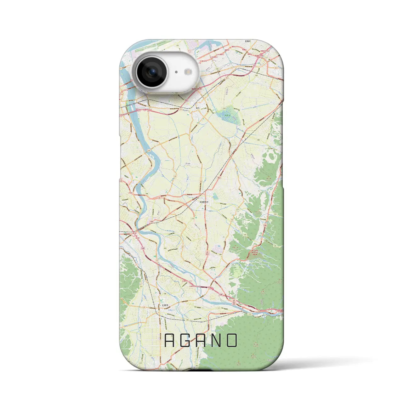 【阿賀野(新潟県)】地図柄iPhoneケース(バックカバータイプ)