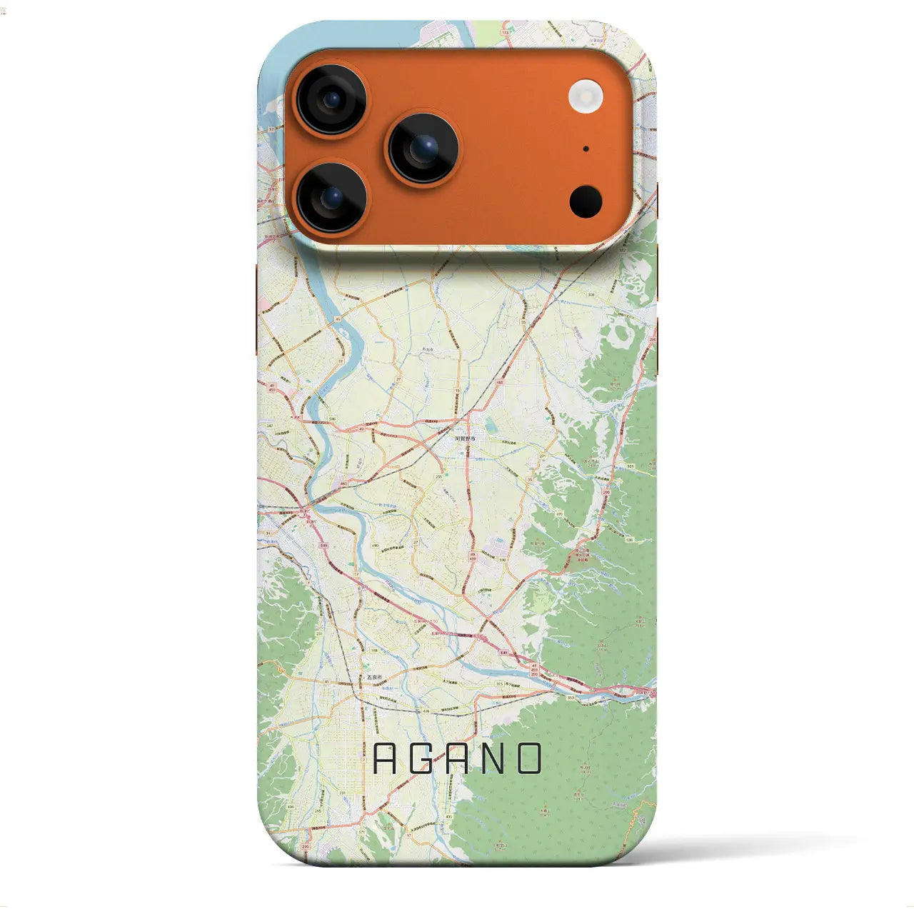 【阿賀野(新潟県)】地図柄iPhoneケース(バックカバータイプ)