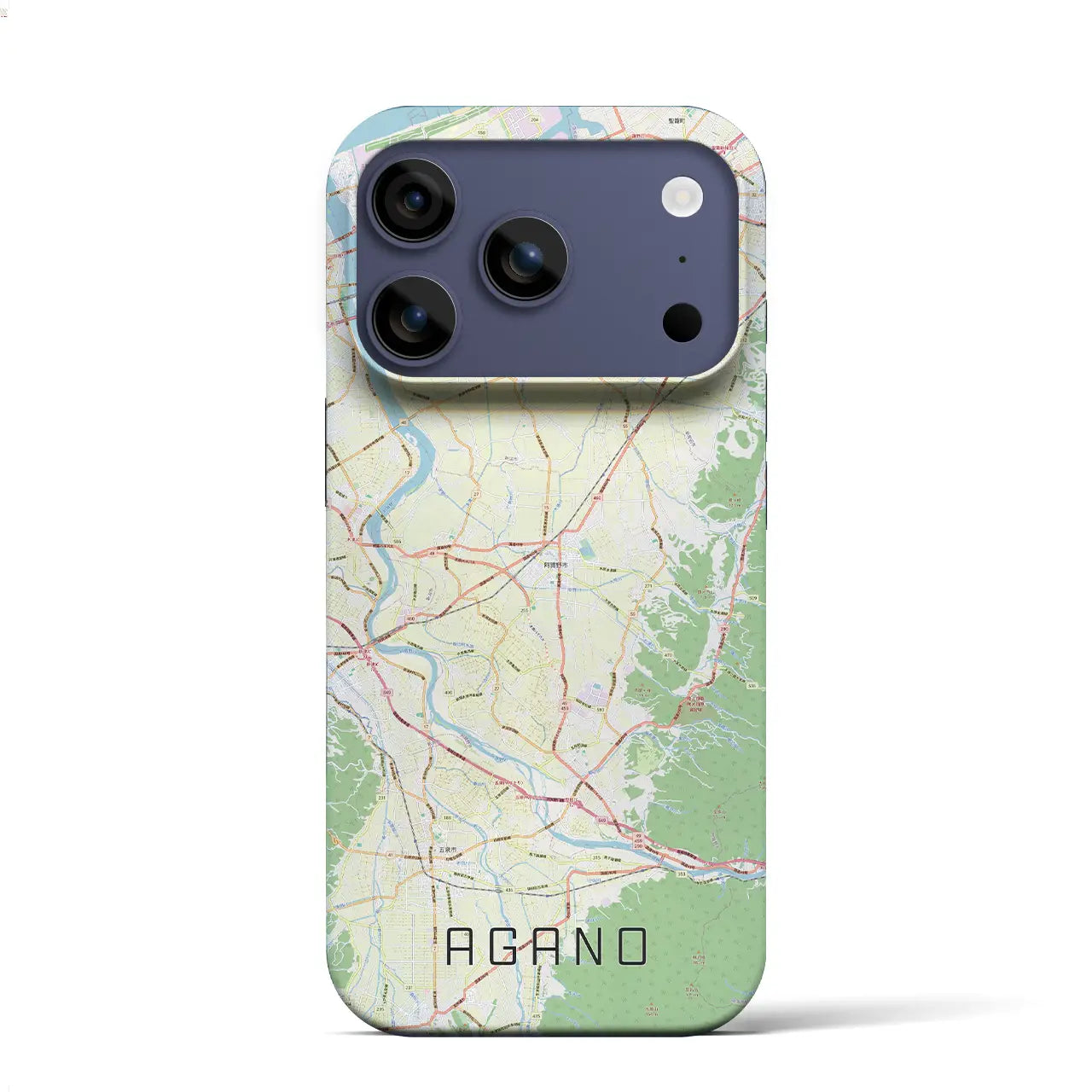 【阿賀野(新潟県)】地図柄iPhoneケース(バックカバータイプ)
