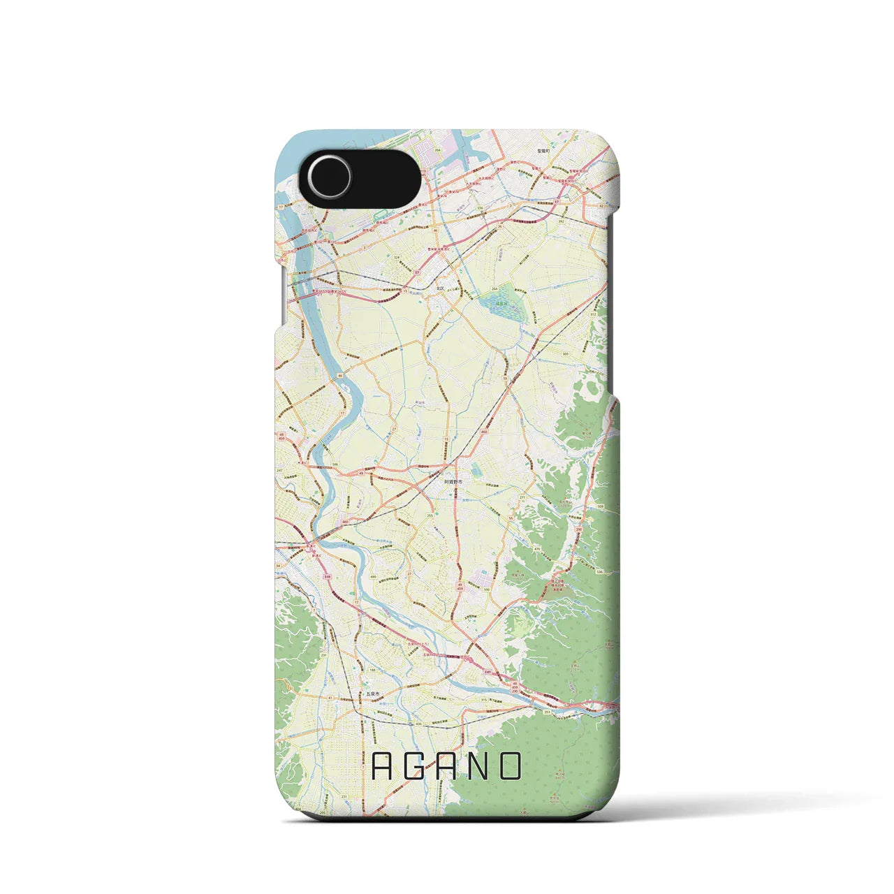 【阿賀野(新潟県)】地図柄iPhoneケース(バックカバータイプ)